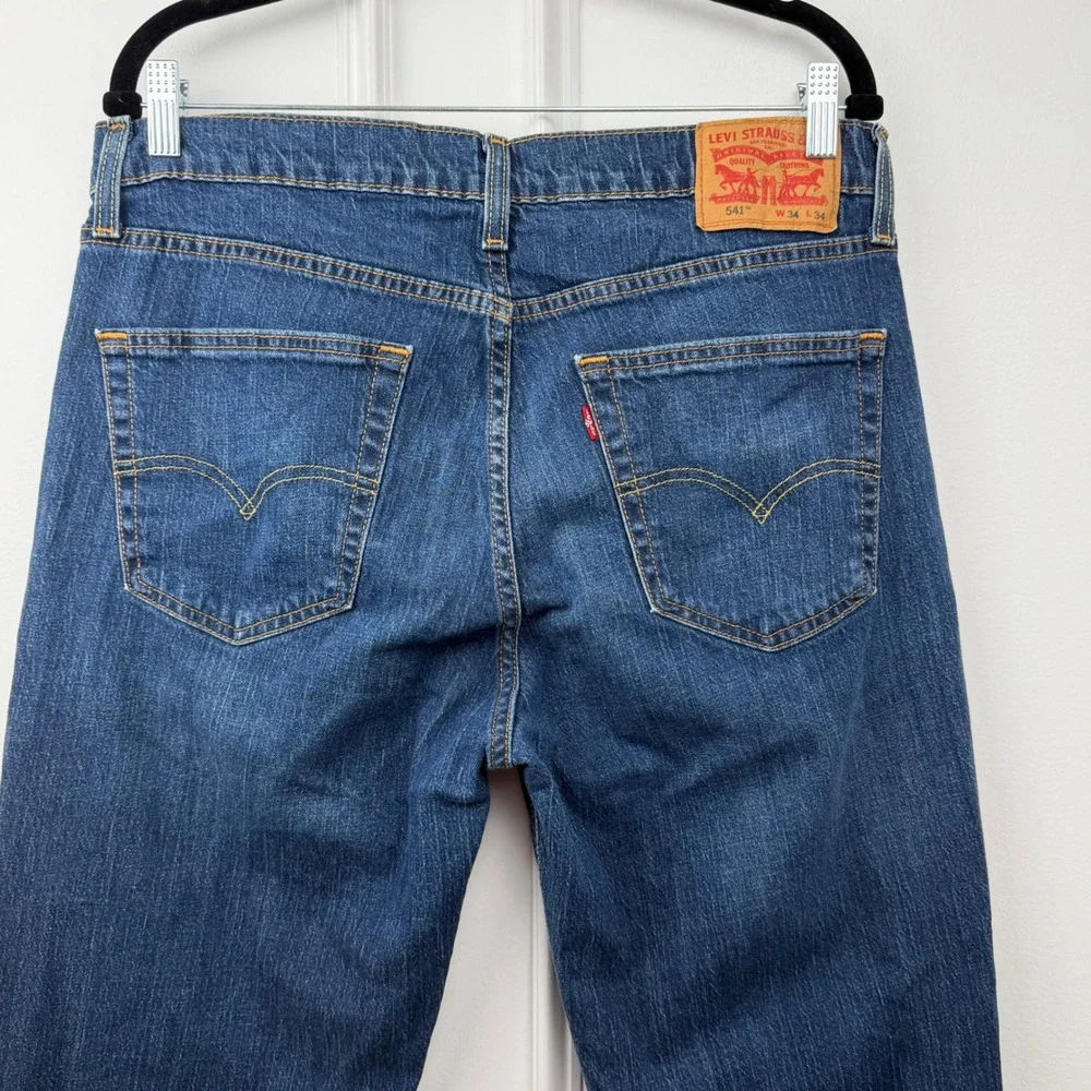Levis 541 Athletic‎ Taper Mens Jeans Blue Medium Wash Denim W34 L34